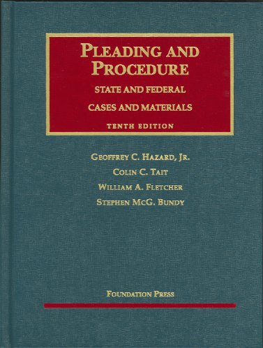 Imagen de archivo de Cases and Materials on Pleading and Procedure: State and Federal (University Casebook Series) a la venta por HPB-Red