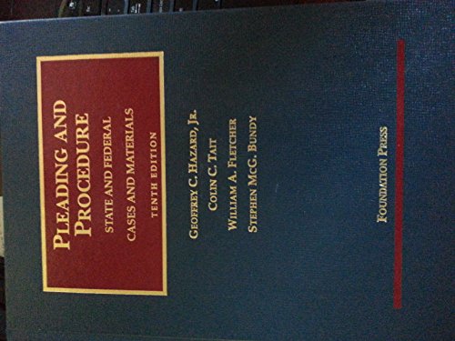 Stock image for Cases and Materials on Pleading and Procedure: State and Federal (University Casebook Series) for sale by HPB-Red