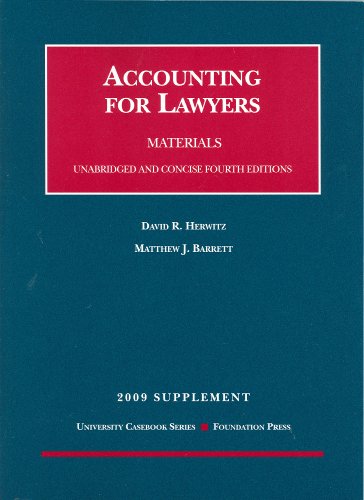 9781599416281: Accounting for Lawyers, 4th Edition, 2009 Supplement (University Casebooks)