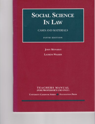 Stock image for Social Science in Law, Cases and Materials (University Casebook Series) for sale by St Vincent de Paul of Lane County