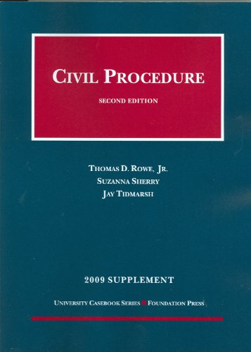 Beispielbild fr Civil Procedure, 2d, 2009 Supplement (University Casebooks) zum Verkauf von Wonder Book