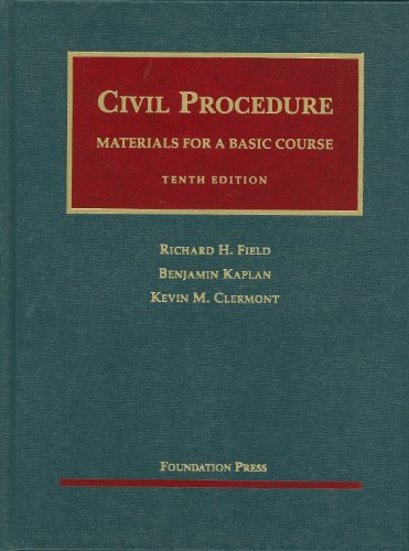 Beispielbild fr Civil Procedure, Materials for a Basic Course zum Verkauf von Better World Books