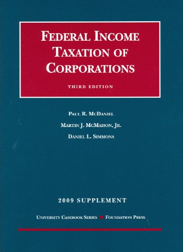 9781599417813: Federal Income Taxation of Corporations 2009