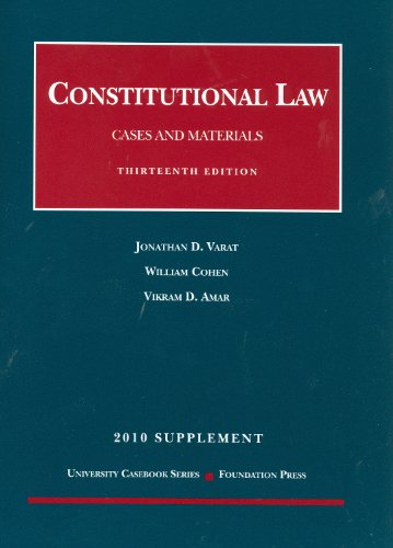 Stock image for Constitutional Law, Cases and Materials, 13th, 2010 Supplement for sale by Ergodebooks