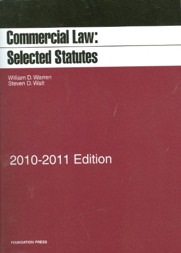 Stock image for Commercial Law: Selected Statutes, 2010 2011 for sale by Decluttr