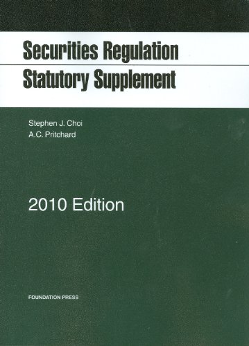 Imagen de archivo de Securities Regulation Statutory Supplement 2010 a la venta por Better World Books