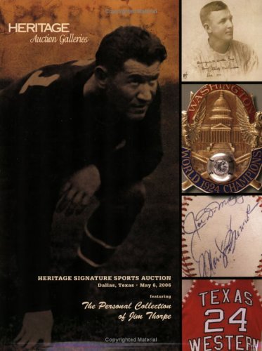 Imagen de archivo de Heritage Signature Sports Auction #704: Featuring the Personal Collection of Jim Thorpe a la venta por HPB-Diamond