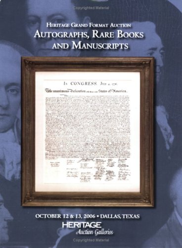 Stock image for Heritage Grand Format Auction of Autographs, Rare Books and Manuscripts #629 for sale by HPB-Movies