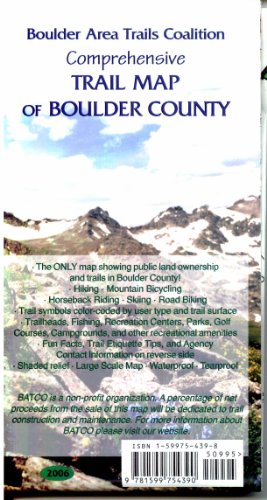 Imagen de archivo de Boulder Co, CO Trail Map a la venta por -OnTimeBooks-