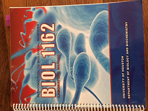 Stock image for Introduction to Biological Sciences Laboratory Manual: BIOL 1162 for sale by HPB-Red