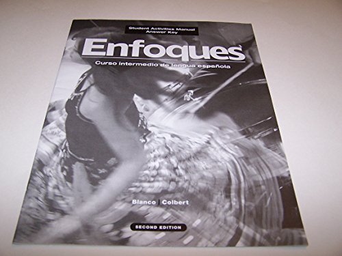 Imagen de archivo de Enfoques : Curso Intermedio de Lengua Española, Answer Key a la venta por Better World Books: West
