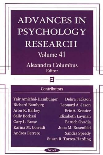 Imagen de archivo de Advances in Psychology Research a la venta por PBShop.store US