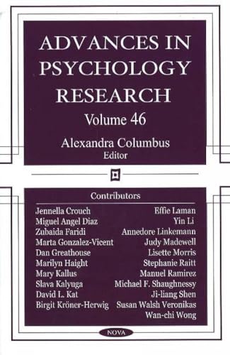 Imagen de archivo de Advances in Psychology Research, Vol 46 a la venta por HPB-Red