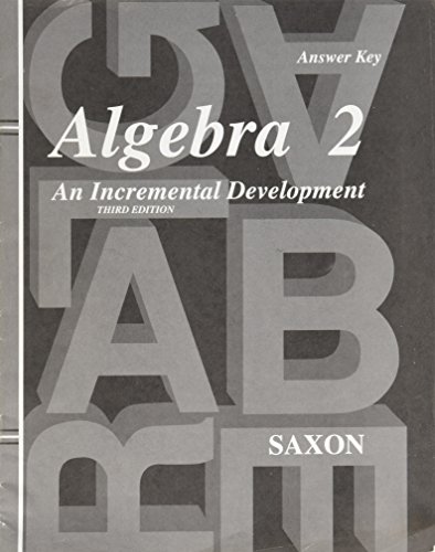 Stock image for Answer Key for Saxon Algebra 2 for sale by HPB-Red