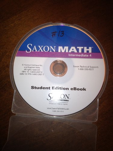 Stock image for Saxon Math Intermediate 4: Student Edition eBook CD-ROM 2008 for sale by Buyback Express