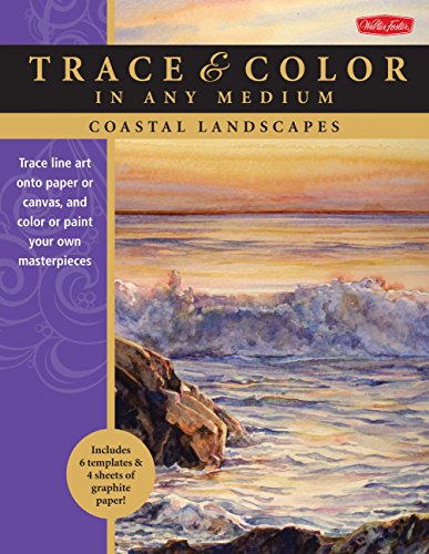 Coastal Landscapes: Trace line art onto paper or canvas, and color or paint your own masterpieces...