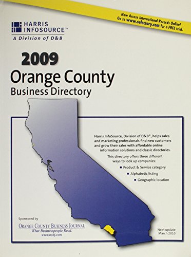 2009 Orange County Business DirectorY (9781600731556) by Harris InfoSource