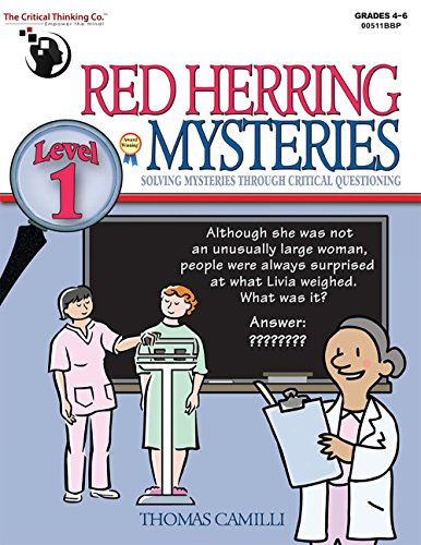 Beispielbild fr Red Herring Mysteries Level 1 Workbook - Solving Mysteries through Critical Questioning (Grades 4-6) zum Verkauf von Off The Shelf