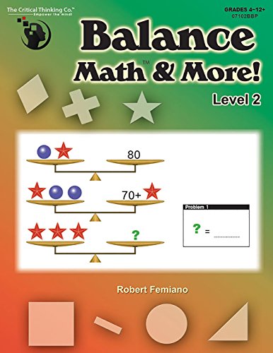 Beispielbild fr Balance Math and More Level 2 - Sharpening Critical Thinking, Computational, and Algebraic Reasoning Skills (Grades 4-12) zum Verkauf von HPB-Red