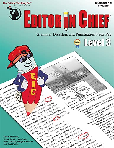 Stock image for Editor in Chief Level 3 Workbook - Grammar Disasters Punctuation Faux Pas (Grades 9-12) for sale by Zoom Books Company