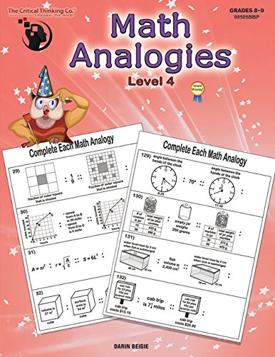 Stock image for Math Analogies Level 4 - Analogical and Mathematical Reasoning Puzzles Using Standards-Based Analogies (Grades 8-9) for sale by Orion Tech