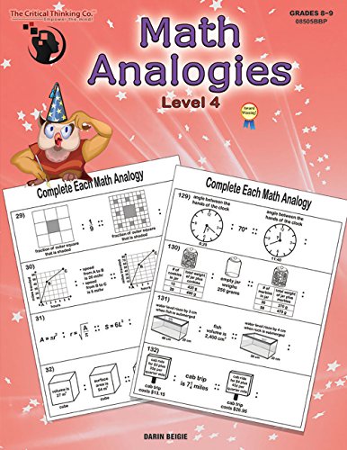 9781601447029: Math Analogies Level 4 - Analogical and Mathematical Reasoning Puzzles Using Standards-Based Analogies (Grades 8-9)