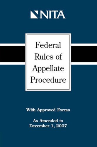 Imagen de archivo de Federal Rules of Appellate Procedure (with approved forms) a la venta por HPB-Red