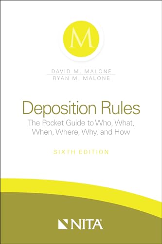 Imagen de archivo de Deposition Rules: The Pocket Guide to Who, What, When, Where, Why, and How (NITA) a la venta por HPB-Red