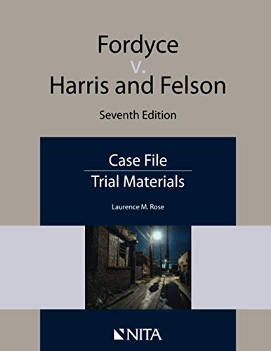 Beispielbild fr Fordyce v. Harris and Felson: Case File (NITA) zum Verkauf von BooksRun
