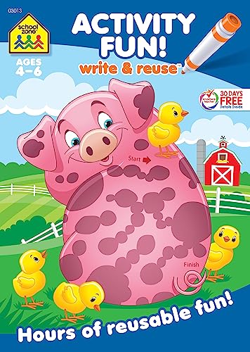 Stock image for School Zone - Activity Fun! Write & Reuse Workbook - Ages 4 to 6, Preschool to Kindergarten, Numbers, Counting, Pre-Writing, Tracing, Wipe Clean (School Zone Write & Reuse Workbook) for sale by Your Online Bookstore