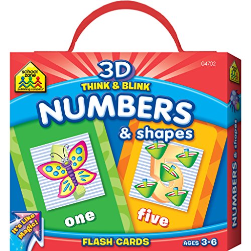 School Zone - 3D Think & Blink Numbers & Shapes Flash Cards, Preschool and Kindergarten, Ages 3 through 6, Magic Flashing Flash Cards (9781601591029) by School Zone; Joan Hoffman