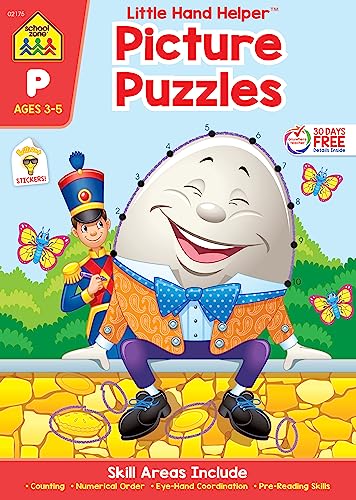 Stock image for School Zone - Nursery Rhymes Dot-to-Dots and Hidden Picture Workbook - Ages 3 to 5, Preschool to Kindergarten, Connect the Dots, Picture Puzzles, and More (School Little Hand HelperT Book Series) for sale by SecondSale