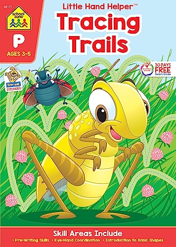 Beispielbild fr School Zone - Tracing Trails Workbook - Ages 3 to 5, Preschool, Pre-Writing, Intro to Shapes, Alphabet, Numbers, and More (School Zone Little Hand HelperT Book Series) zum Verkauf von SecondSale