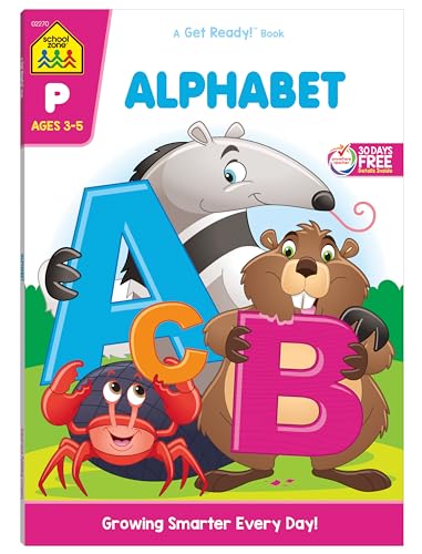 Stock image for School Zone - Alphabet Workbook - 64 Pages, Ages 3 to 5, Preschool, ABC's, Letters, Tracing, Alphabetical Order, and More (School Zone Get Ready!? Book Series) for sale by Gulf Coast Books
