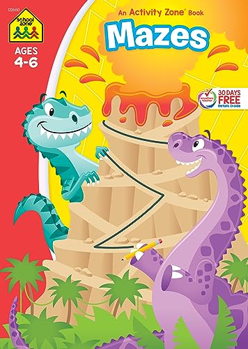 Stock image for School Zone - Mazes Workbook - 96 Pages, Ages 4 to 6, Preschool, Kindergarten, Mazes Puzzles, Wide Paths, Problem-Solving, and More (School Zone . (Activity Zone Book) (96-Page Workbooks) for sale by SecondSale