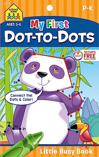 School Zone - My First Dot-to-Dots Workbook - Ages 3 to 6 - Preschool to Kindergarten, Activity Pad, Connect the Dots, Numbers 1-25, Coloring, and More (School Zone Little Busy Bookâ„¢ Series) (9781601592460) by School Zone; Joan Hoffman