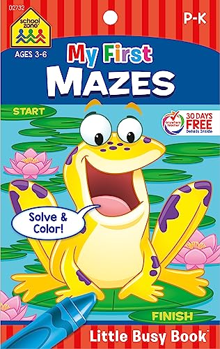 Imagen de archivo de School Zone - My First Mazes Workbook - Ages 3 to 6, Preschool to Kindergarten, Activity Pad, Maze Puzzles, Coloring, and More (School Zone Little Busy BookT Series) a la venta por SecondSale