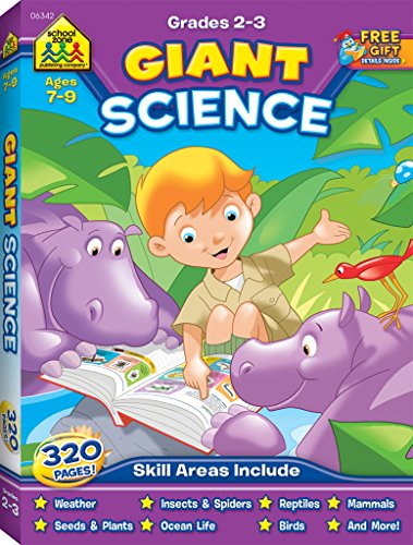 Stock image for School Zone - Giant Science Workbook - Ages 7 to 9, Second and Third Grade, Weather, Seeds, Plants, Insects, Ocean Life, Birds, and More (School Zone Giant Workbook Series) for sale by HPB-Red