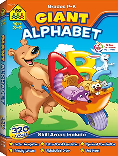 9781601597434: School Zone - Giant Alphabet Workbook - 320 Pages, Ages 3 to 5, Preschool and Kindergarten, ABCs, Uppercase and Lowercase Letters, and Writing (School Zone Giant Workbook Series)