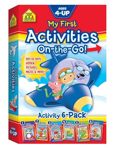 Stock image for School Zone - My First Activities On-the-Go! 6-Pack Workbook Set - Ages 4+, Preschool to 2nd Grade, Dot-to-Dot, Hidden Pictures, Mazes, Coloring, and More (School Zone Little Busy Book  Series) for sale by Books for Life