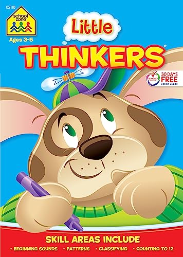 Beispielbild fr School Zone - Little Thinkers Preschool Workbook - 32 Pages, Ages 3 to 5, Beginning Sounds, Patterns, Alphabet, Counting 0-12, and More (School Zone Little Thinkers Workbook Series) zum Verkauf von Orion Tech