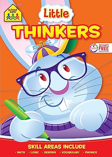 9781601598349: School Zone - Little Thinkers First Grade Workbook - 32 Pages, Ages 6 to 7, 1st Grade, Rhyming Words, Math, Logic, Reading, Vocabulary, Phonics (School Zone Little Thinkers Workbook Series)