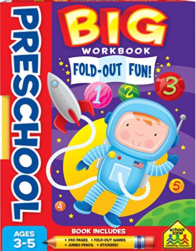 Stock image for School Zone - Big Fold-Out Fun! Preschool Workbook - Ages 3 to 5, Alphabet, ABCs, Uppercase Letters, Lowercase Letters, Printing, Tracing, Numbers, and More for sale by Gulf Coast Books