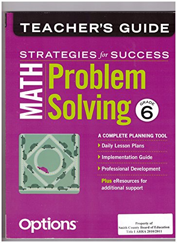 Stock image for Math Strategies for Success: Problem Solving, Grade 6 (Teacher's Guide) for sale by HPB-Diamond