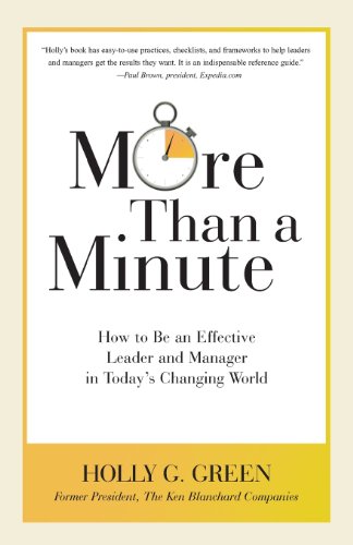 Imagen de archivo de More Than a Minute: How to Be an Eff Leader and Manager in Today's Changing World a la venta por Wonder Book