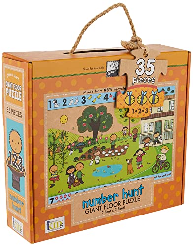 Green Start Giant Floor Puzzles: Number Hunt (35 Piece Floor Puzzles Made of 98% Recycled Materials) (9781601690388) by IKids