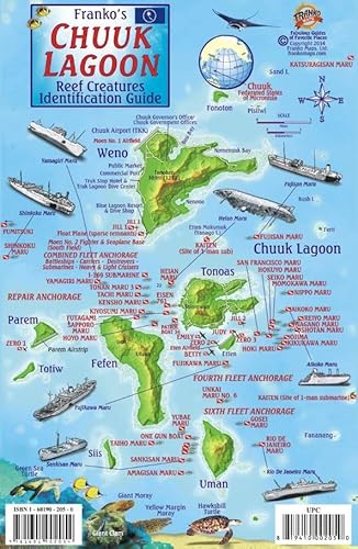 Chuuk (Truk) Lagoon Map & Reef Creatures Guide Franko Maps Waterproof Fish Card (9781601902054) by Franko Maps Ltd.