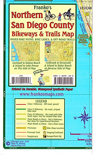 Stock image for Franko's Northern San Diego County Bikeways & Trails Map for sale by Books Unplugged