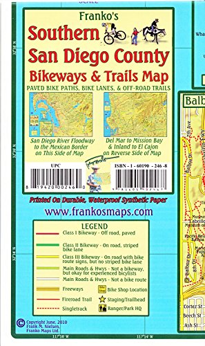 Stock image for Franko's Southern San Diego County Bikeways & Trail Map for sale by GF Books, Inc.