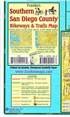 9781601902467: Franko's Southern San Diego County Bikeways & Trail Map